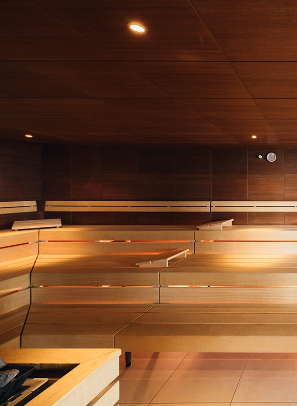 Leere Sauna im Center Erding.