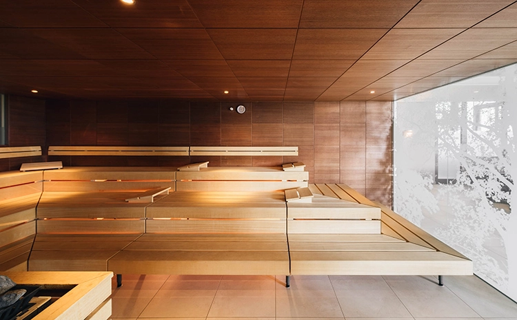 Leere Sauna im Center Erding.